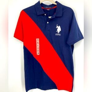NWT U.S. Polo Assn Men’s Color Block Shirt Size M